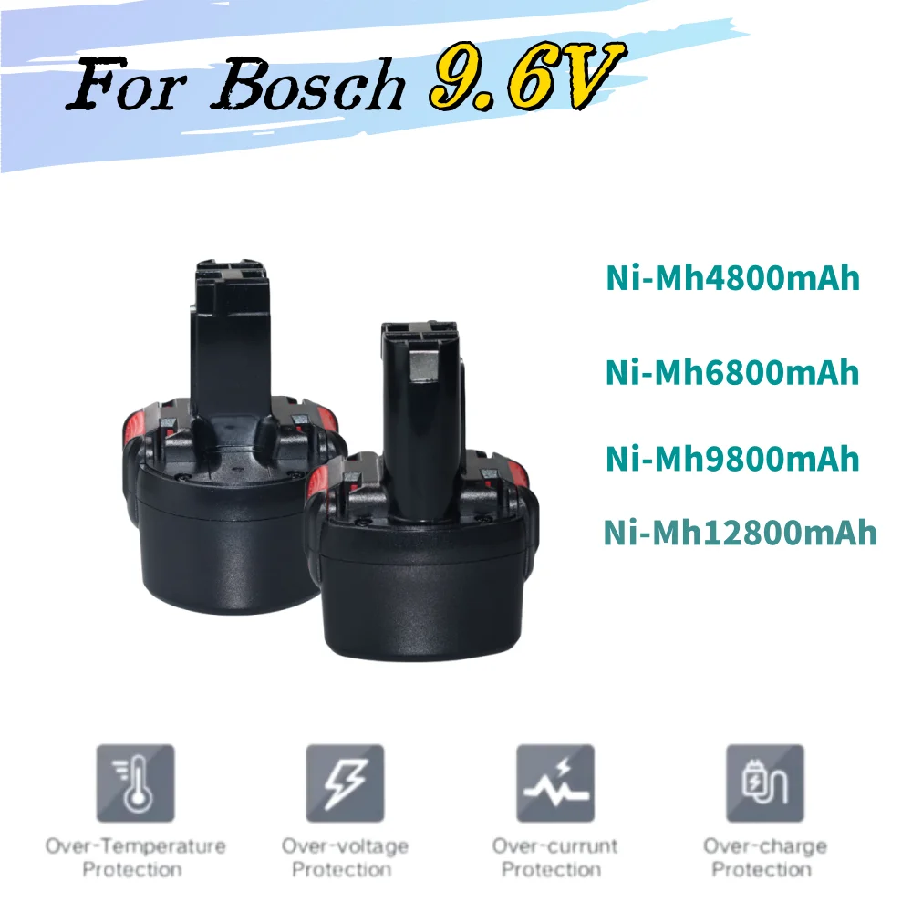 

Перезаряжаемый аккумулятор Ni-MH 9,6 в 4800/6800/9800/12800 мА/ч для Bosch PSR 960 BH984 BAT048 BAT119 L50, Сменный аккумулятор для электроинструментов