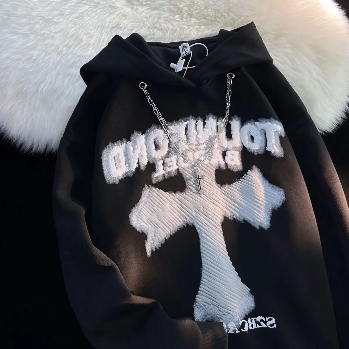 Spring And Autumn Women's Embroidered Hoodie Men's Hip Hop Chain Pullover Big Silhouette Street Sweatshirt Jacket
Spring And Autumn Women's Embroidered Hoodie Men's Hip Hop Chain Pullover Big Silhouette Street Sweatshirt Jacket