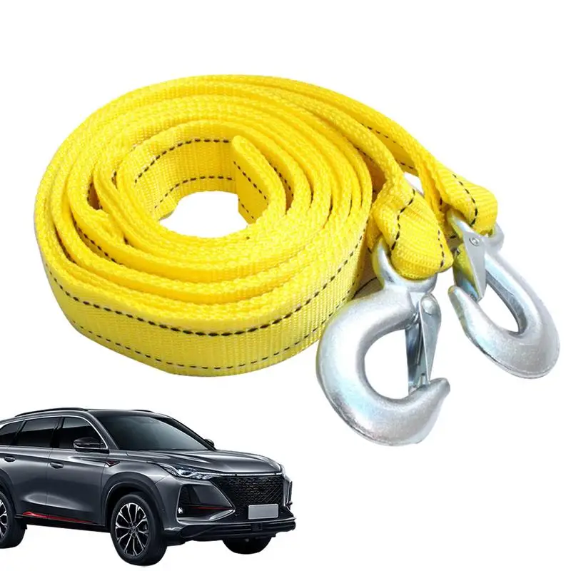 

Tow Rope Truck Straps Atv Strap Off Road Tow Strap Rope With Hooks Yellow Recovery Strap Truck For Towing Vehicles In Roadside