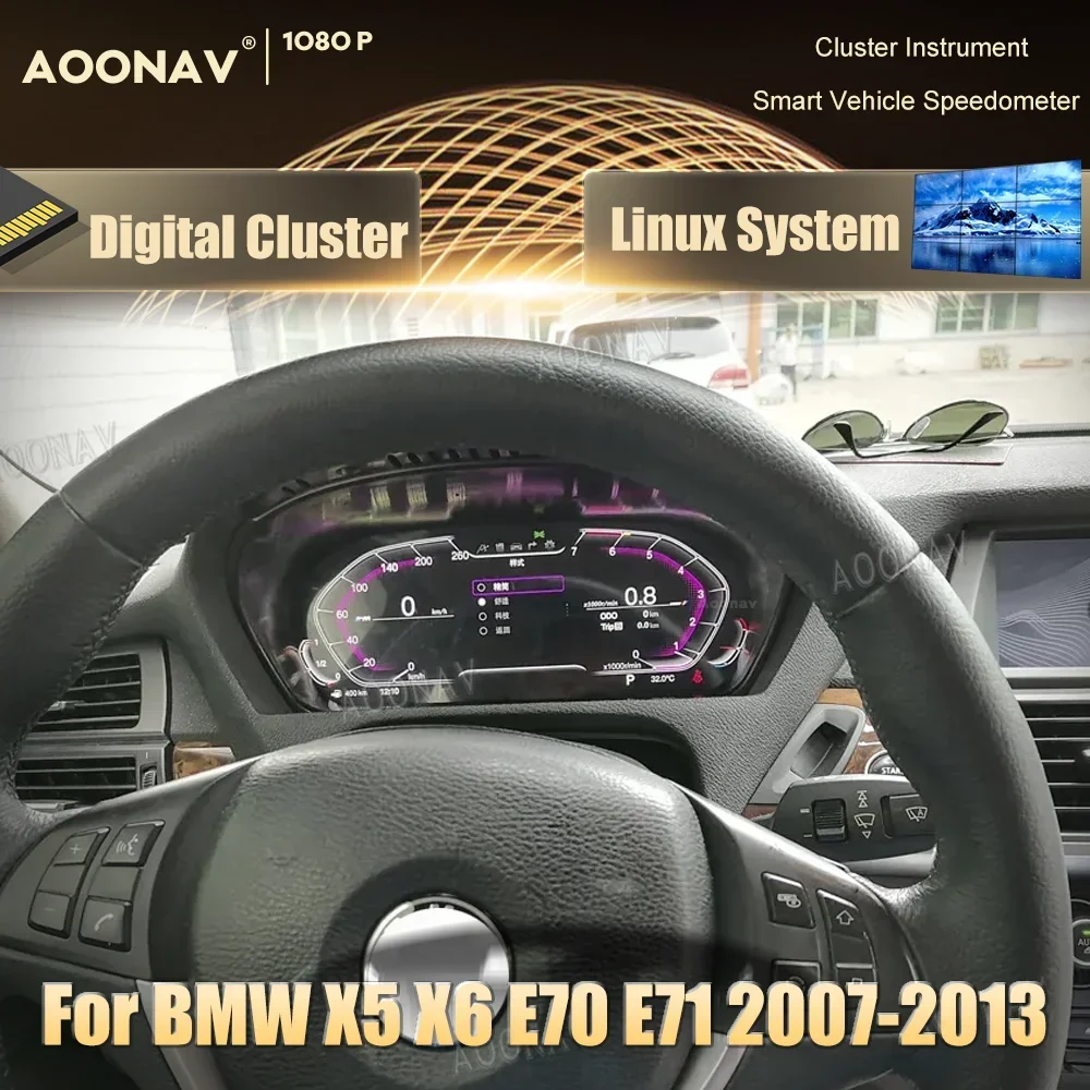 

Цифровой кластер для BMW X5 X6 E70 E71 2007-2013, виртуальный прибор в кабине, ЖК-дисплей, приборная панель, система CCC CIC, спидометр