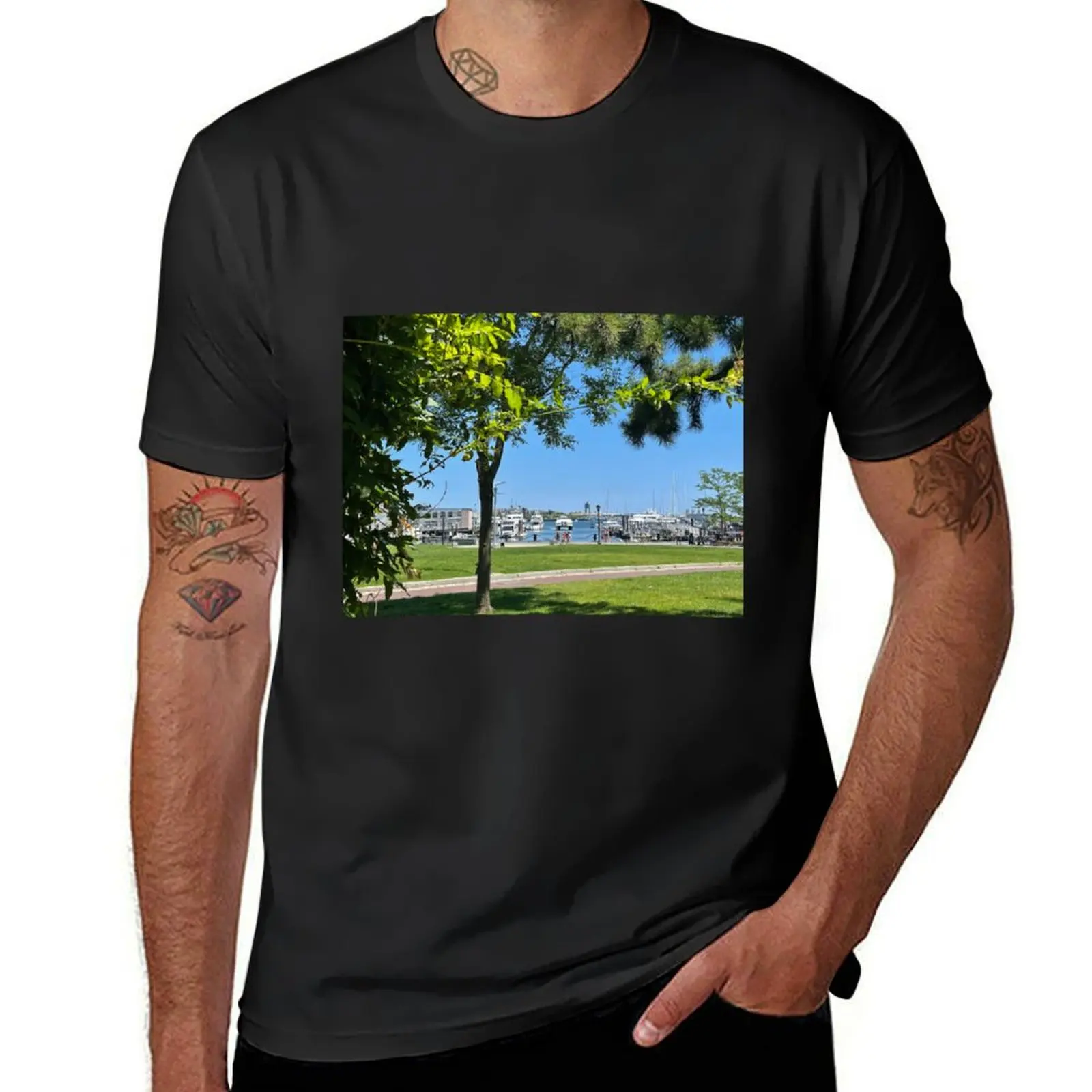 

Boston Harbor T-Shirt vintage clothes heavyweights customizeds plain black t-shirts for men