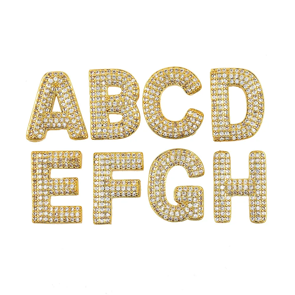 

Fashion 26 Initial Letter Necklace Pendant Gold Plated Copper Inlaid Zircon A-Z Name Alphabet Making Couple Accessories Jewelry