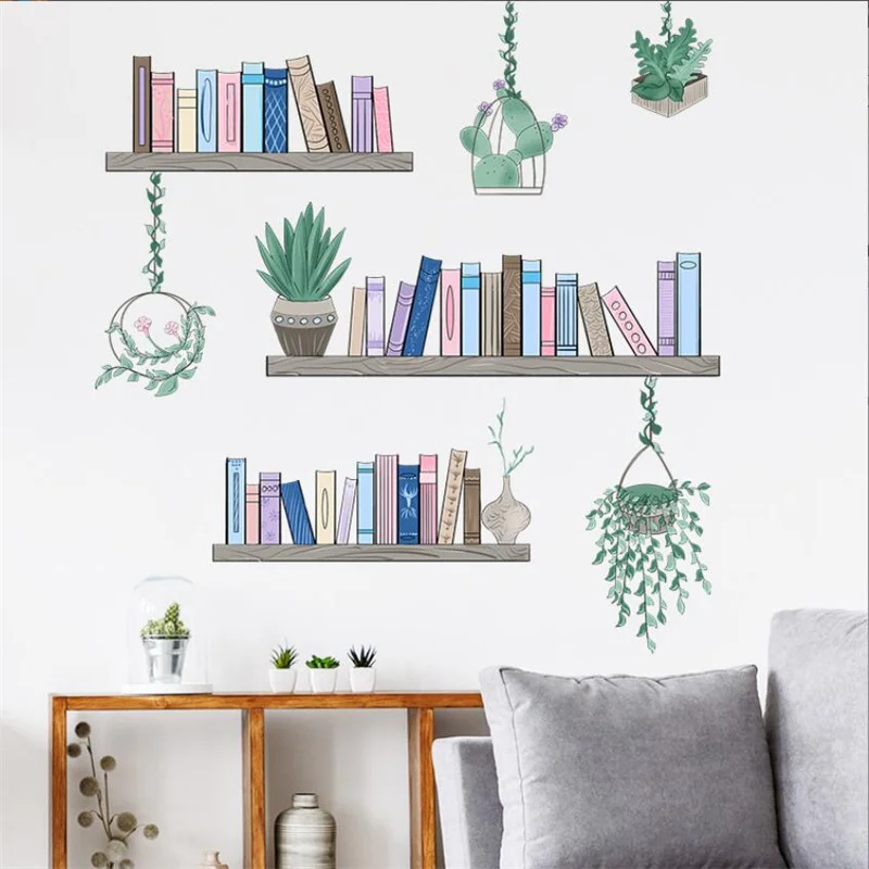 90*30CM Bookshelf Greens Plant Reading Room Decor Art Home Decor Wall Sticker Vinyl Interior Decoration House Bedroom Decals 
90*30CM Bookshelf Greens Plant Reading Room Decor Art Home Decor Wall Sticker Vinyl Interior Decoration House Bedroom Decals
