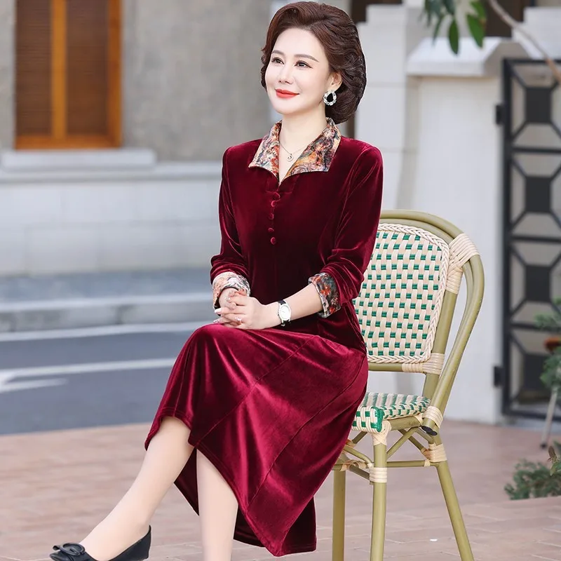

Женское бархатное платье А-силуэта, красное элегантное офисное платье с отложным воротником, дизайнерская праздничная одежда в стиле ретро для весны