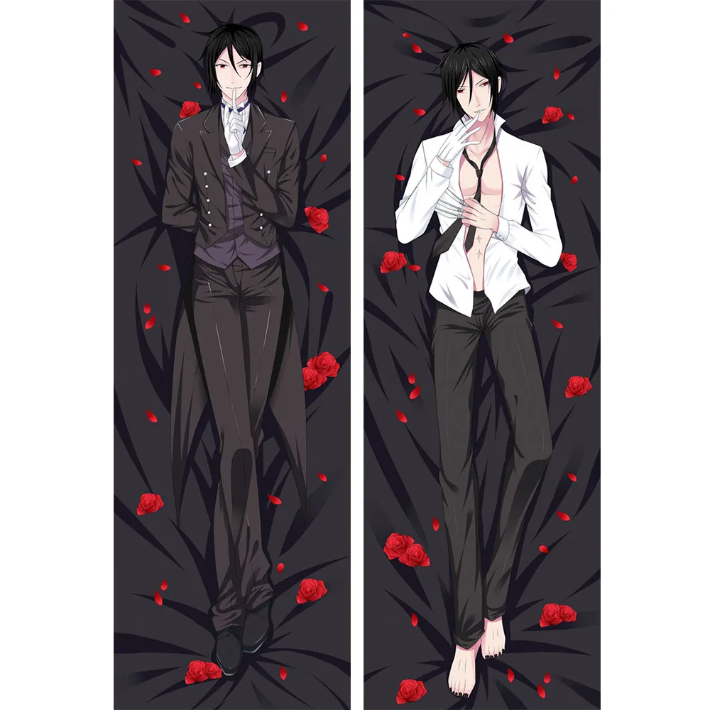 

Japanese Anime Black Butler Dakimakura Sebastian Michaelis Ciel Phantomhive Cool Hugging Body Pillow Cover Case