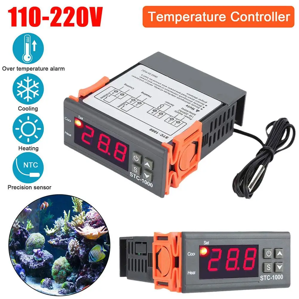 

STC-1000 STC 1000 LED Digital Thermostat for Incubator Temperature Controller Thermoregulator Relay Heating Cooling 12V 24V 220V