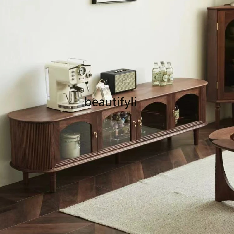 Nordic Retro Black Walnut Wooden TV Cabinet Home Living Room Solid Wood Modern Minimalist TV Stand
Nordic Retro Black Walnut Wooden TV Cabinet Home Living Room Solid Wood Modern Minimalist TV Stand