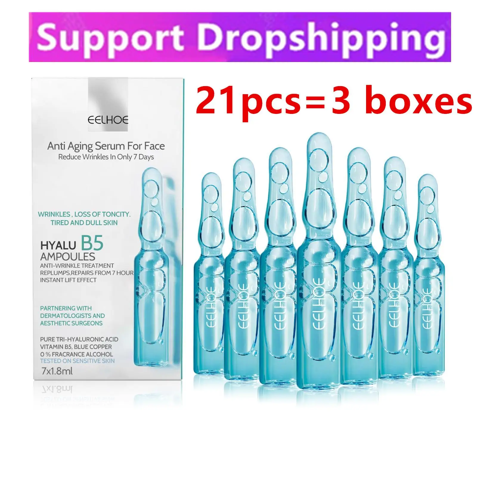 21pcs Anti-aging Ampoule Serum Hyaluronic Acid Face Moisturizing Whitening Serum Moisturizier Ampoule Whitening Essence
21pcs Anti-aging Ampoule Serum Hyaluronic Acid Face Moisturizing Whitening Serum Moisturizier Ampoule Whitening Essence