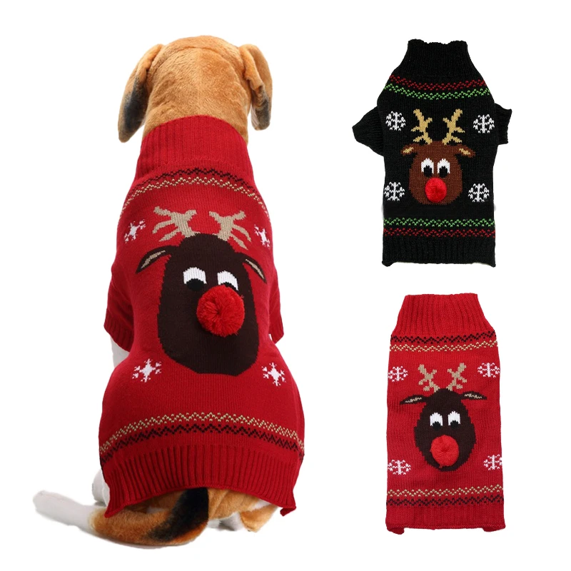 Christmas Clothes Pet Clothes Red Nosed Deer Dog Sweater VIP Teddy Small, Medium and Large Dog Holiday Coat
Christmas Clothes Pet Clothes Red Nosed Deer Dog Sweater VIP Teddy Small, Medium and Large Dog Holiday Coat