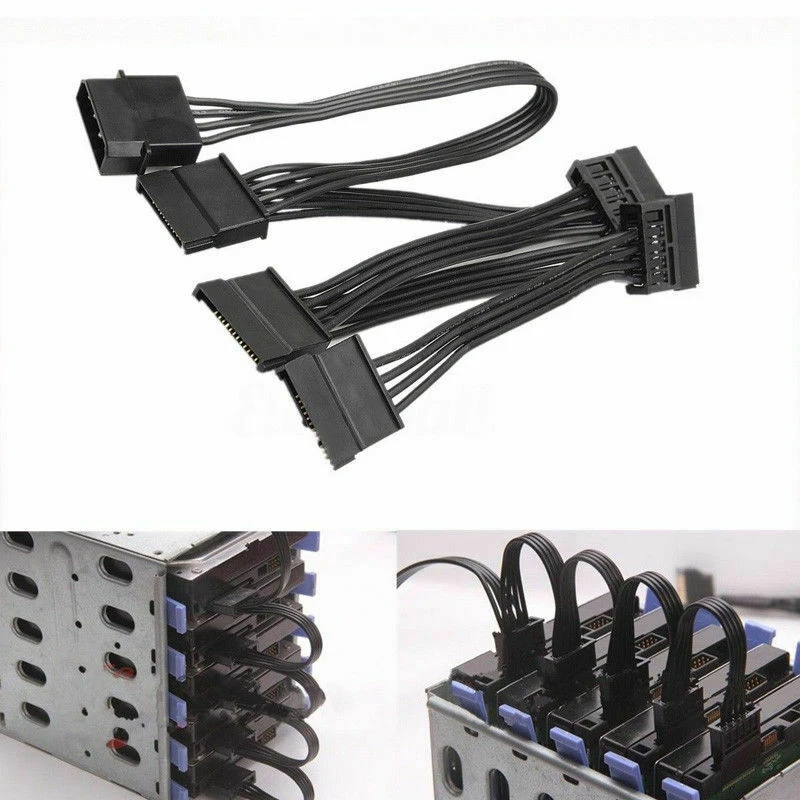 4Pin IDE to 5-Port Power Supply Cable 4Pin Molex to Multi SATA Port 18AWG Wire Power Cord For Hard Drive HDD SSD PC
4Pin IDE to 5-Port Power Supply Cable 4Pin Molex to Multi SATA Port 18AWG Wire Power Cord For Hard Drive HDD SSD PC