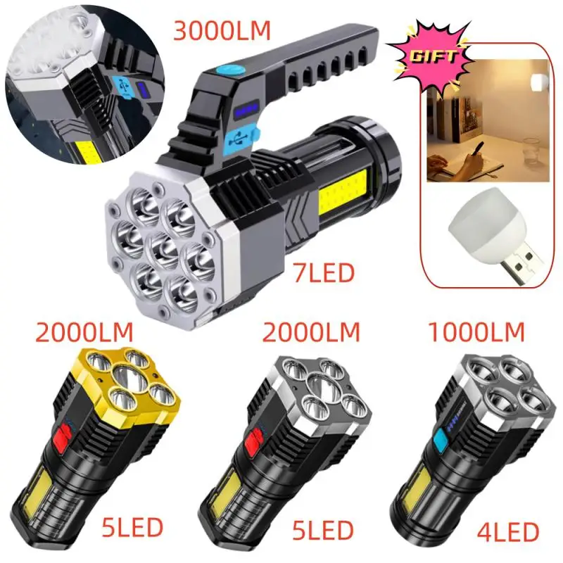 Portable LED Flashlight USB Rechargeable Waterproof 4-7 Core Handheld Lantern COB Led Flashlights For Outdoor Camping Hiking
Portable LED Flashlight USB Rechargeable Waterproof 4-7 Core Handheld Lantern COB Led Flashlights For Outdoor Camping Hiking