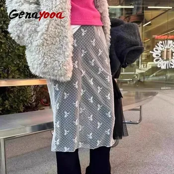 Look Elegante e Romântico com a Saia Vintage Floral da Tonngirls 13 Genayooa Y2k Vintage T Shirt Women See Through Skirt Women Lace Up Thin Lace Collocation Korean Fashion Floral Ladies Skirts