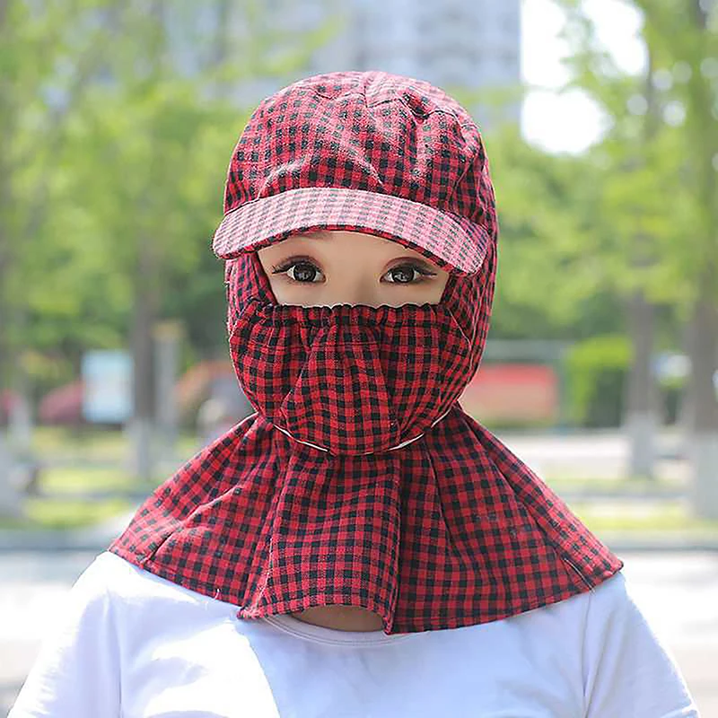 

Women Neck Cap Sun Fisherman's Hat With Mesh Breathable Mask Outdoor Worker Anti-UV Full Face Cover Sunscreen Sunshade Cap