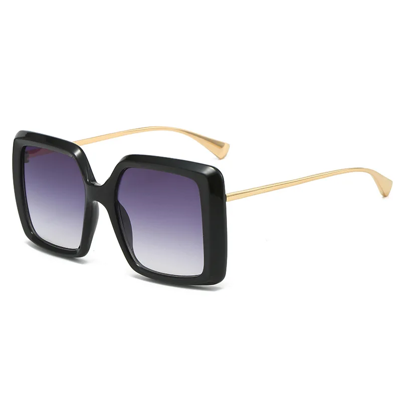 

New square frame sunglasses Europe and the United States fashion simple square metal legs anti-ultraviolet sunglasses