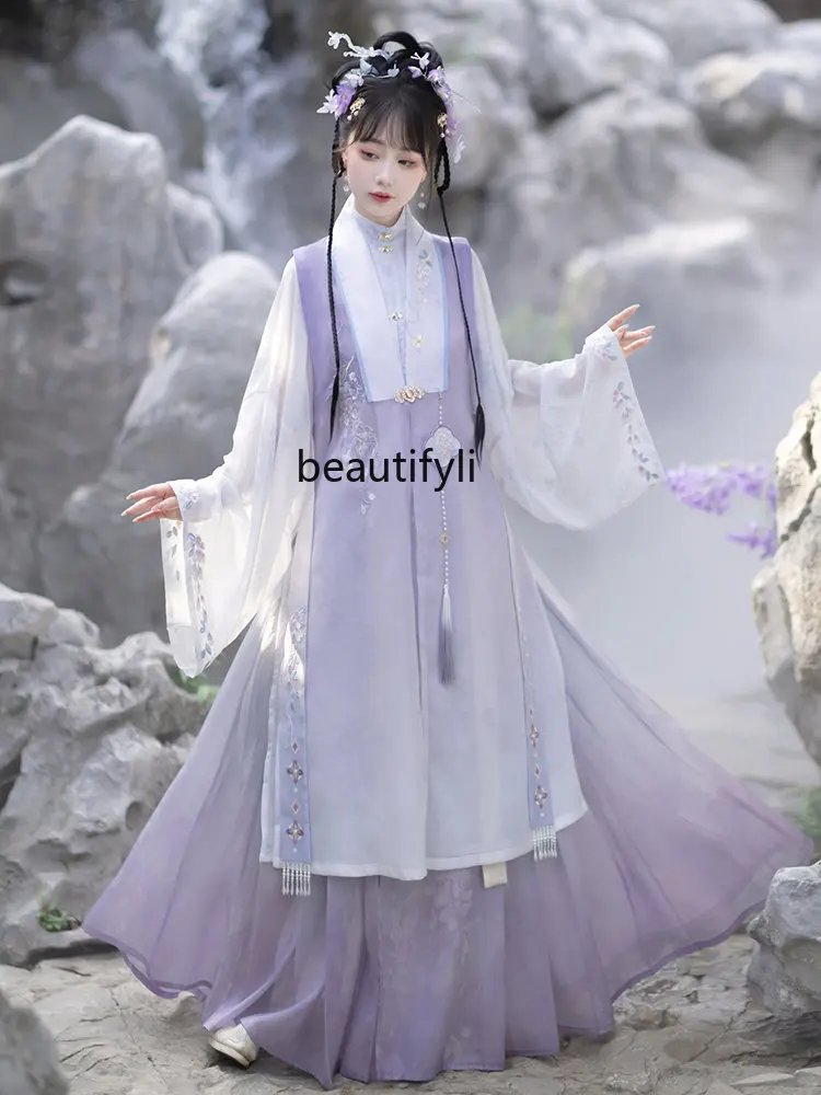 zq Women's Han Chinese Clothing Chinese Style Bijia Cardigan Horse-Face Skirt Ancient Three-Piece Suit Autumn and Winter
zq Women's Han Chinese Clothing Chinese Style Bijia Cardigan Horse-Face Skirt Ancient Three-Piece Suit Autumn and Winter