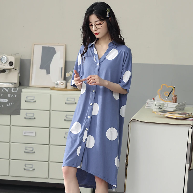 Women Nightgown Summer 100% Cotton Shirt Dress Casual Soft M-2XL Female Nightdress Sleep Dress
Women Nightgown Summer 100% Cotton Shirt Dress Casual Soft M-2XL Female Nightdress Sleep Dress