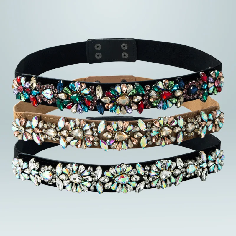 Luxury Designer Diamonds Belt Women Dress Elastic Waistbands Cinturon Trenzado Hombre Flower Crystal Gem Waist Belts Corset 2023
Luxury Designer Diamonds Belt Women Dress Elastic Waistbands Cinturon Trenzado Hombre Flower Crystal Gem Waist Belts Corset 2023