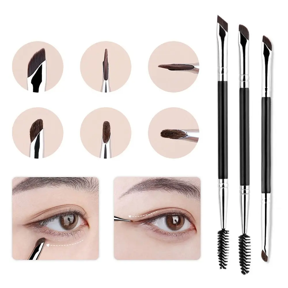 

Soft Double Head Sickle Eyeliner Brush Detail Ultra Fine Eyeliner Eyebrow Brushes Precision Concealer Brushes Eyeshadow Brush