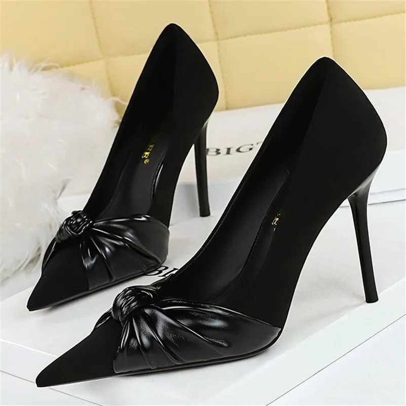 Women 9.5cm High Heels Pumps Lady Butterfly Knot Bow Stiletto Heels Fashion Fetish Nightclub Office Korean Patchwork Party Shoes
Women 9.5cm High Heels Pumps Lady Butterfly Knot Bow Stiletto Heels Fashion Fetish Nightclub Office Korean Patchwork Party Shoes
