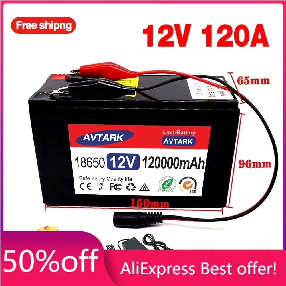 12V 120Ah 18650 lithium battery for Solar Panels 30A built-in high current BMS electric vehicle battery +12.6V charger
12V 120Ah 18650 lithium battery for Solar Panels 30A built-in high current BMS electric vehicle battery +12.6V charger