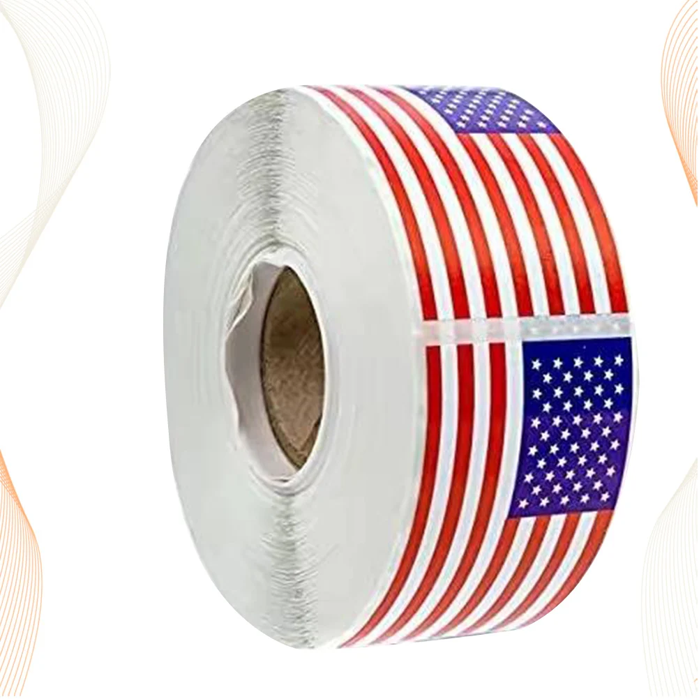 

American Flag Stickers, USA Flags, American Flag Decal- 200 Per Roll- 125 X 2125 Patriotic Stickers Labels ( 1 Pack )