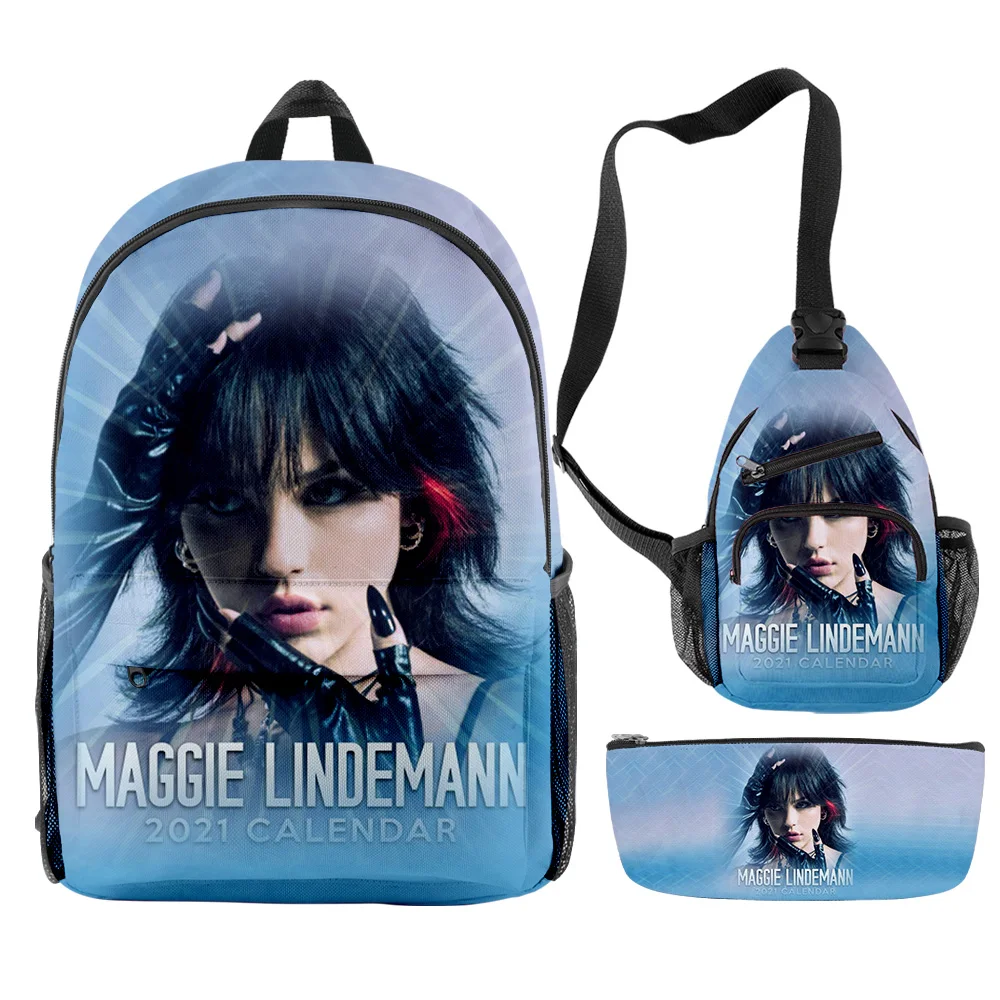 

Hip Hop Popular Funny Maggie Lindemann 3D Print 3pcs/Set pupil School Bags Travel Laptop Backpack Chest Bag Pencil Case