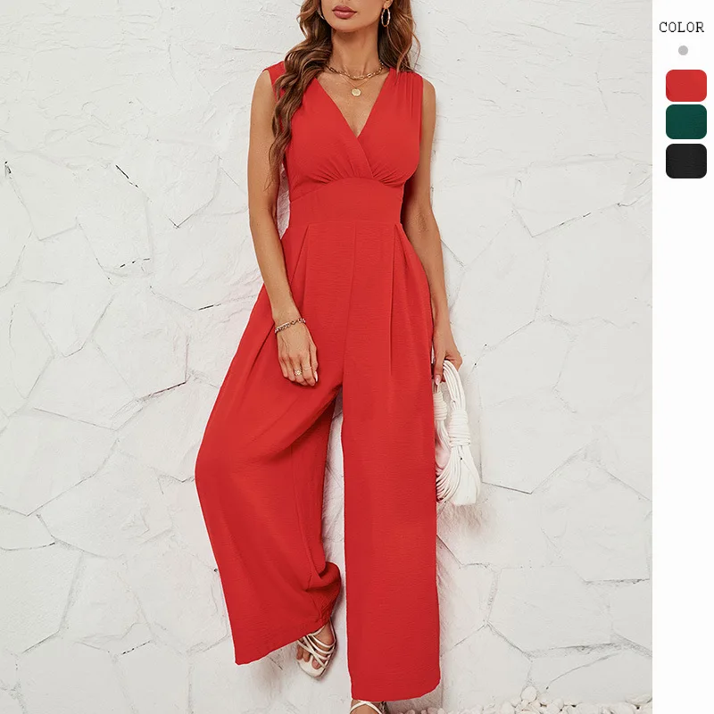 Women's 2023 European and American summer commuter sleeveless fashion waist sleeveless jumpsuit women
Women's 2023 European and American summer commuter sleeveless fashion waist sleeveless jumpsuit women