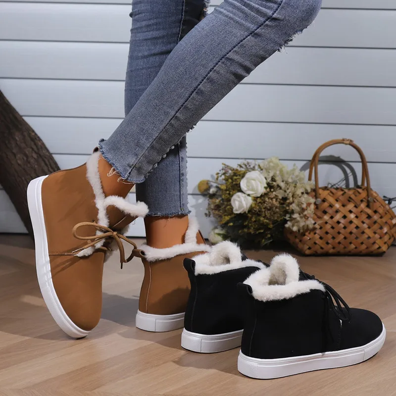2023 New Women Winter Snow Boots Warm Flat Plus Size Platform Lace Up Ladies Women's Shoes Flock Fur Suede Ankle Boots 35-43
2023 New Women Winter Snow Boots Warm Flat Plus Size Platform Lace Up Ladies Women's Shoes Flock Fur Suede Ankle Boots 35-43