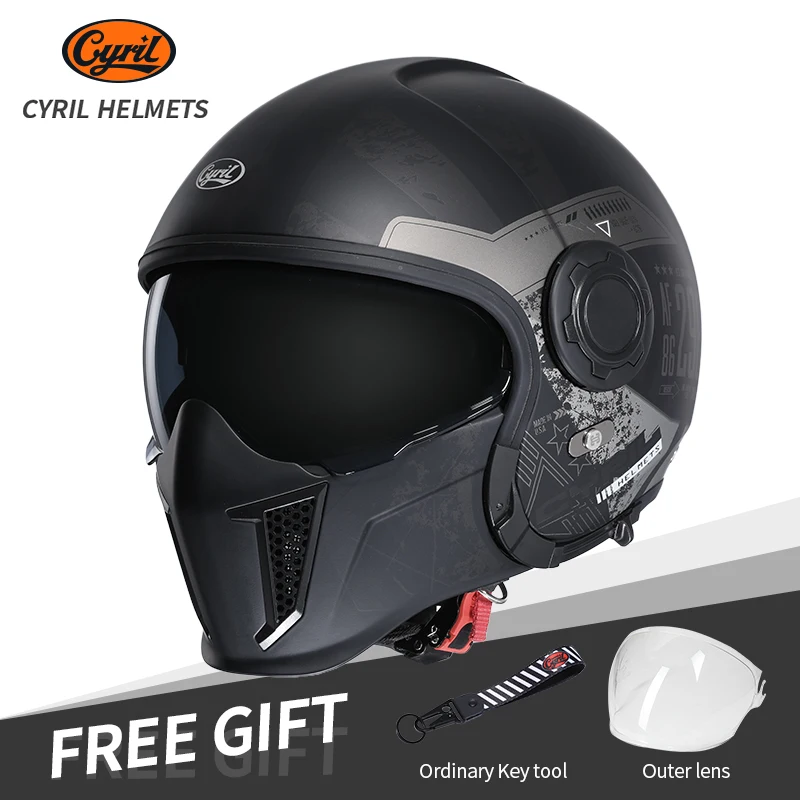 

Cyril Motibike Helmet 2024 New Fashion Open Face Moto Capacete DOT ECE Certified Safety Modular Cool Scooter Motorcycle Helmets