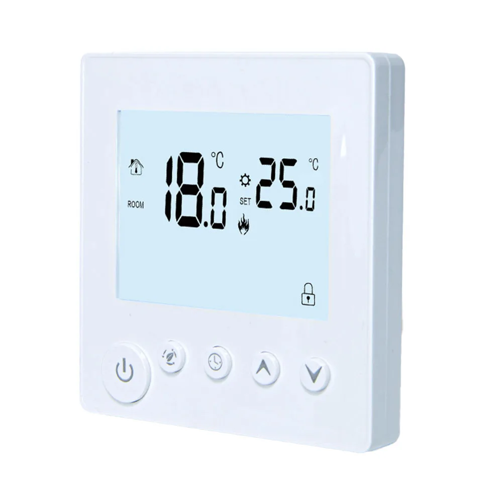 Child Lock for Safety Power Outage Retained Programming LED White Light Heating Thermostat Hassle Free Operation
Child Lock for Safety Power Outage Retained Programming LED White Light Heating Thermostat Hassle Free Operation