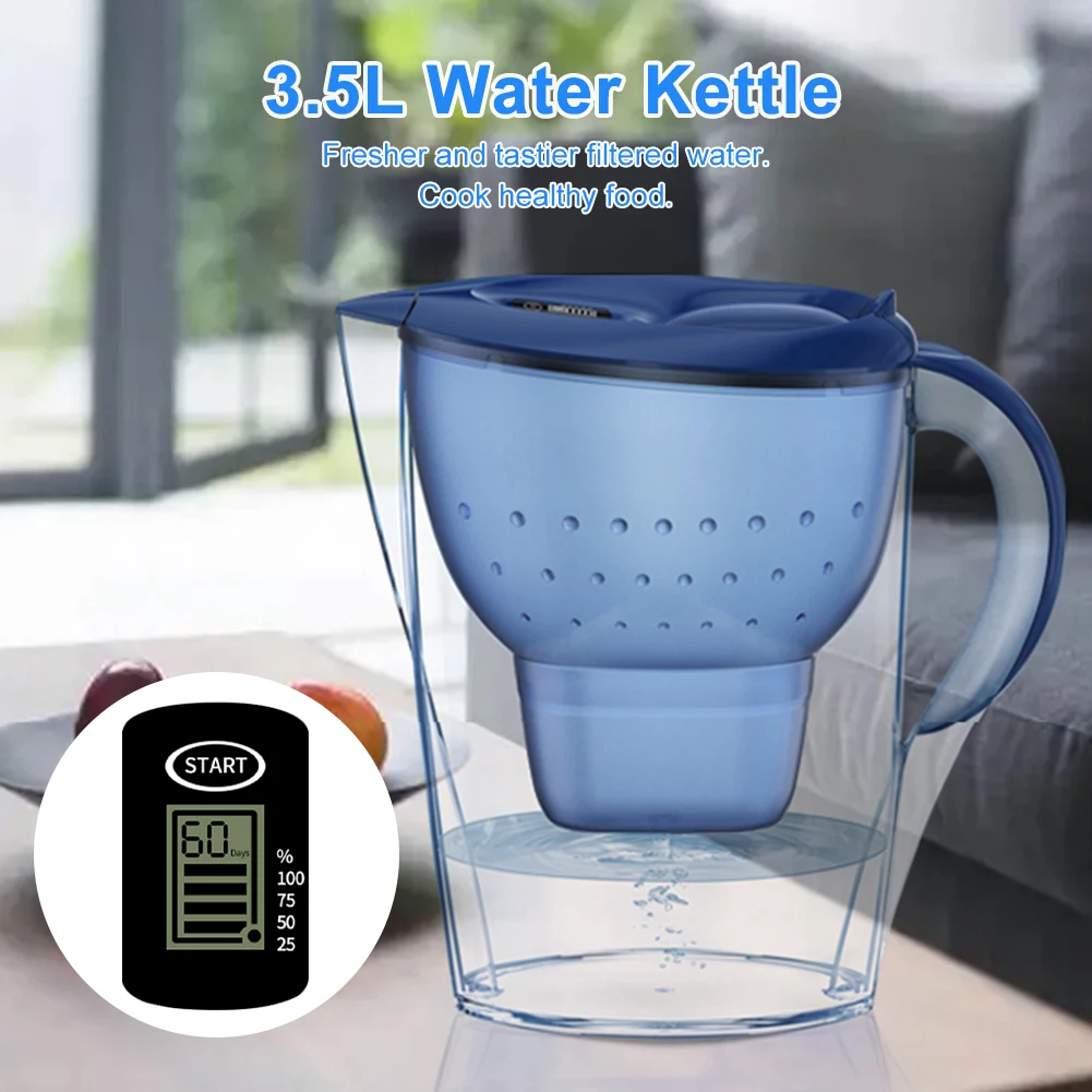 3.5L Water Filter Pitcher 4-Stage Filtration System Water Dispenser For Tap Water With 1 Filter And Tracker Last 4-6 Week/150L
3.5L Water Filter Pitcher 4-Stage Filtration System Water Dispenser For Tap Water With 1 Filter And Tracker Last 4-6 Week/150L