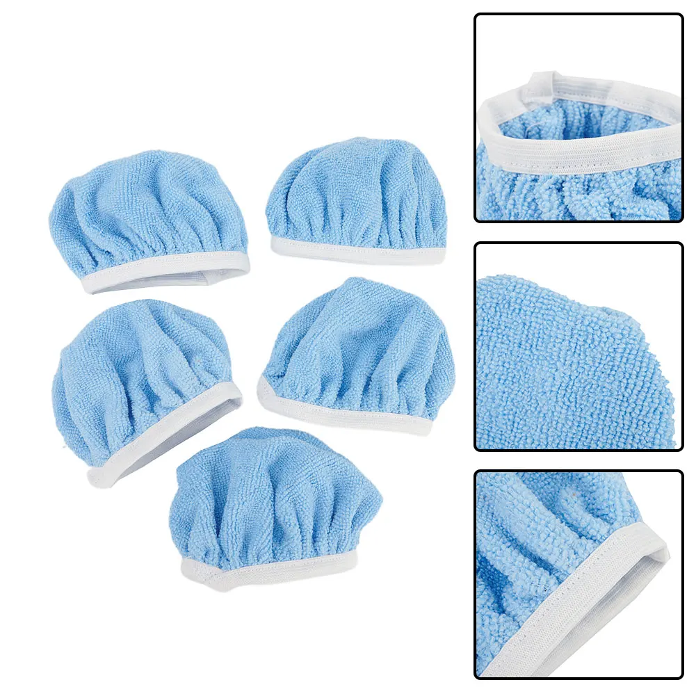 

Blue Polisher Pad Bonnet Buffing Car Cleaning tools Cover Microfiber Parts Polishing Set Waxing 5Pcs Auto Useful