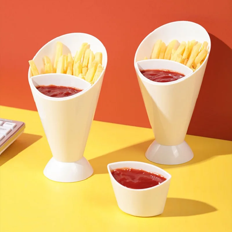 2 In 1 Dip Clip Bowl French Salad Cup Fry Chips Cone Cup Snack Holder Stand Sauce Cup Dipping Plate Kitchen Tool
2 In 1 Dip Clip Bowl French Salad Cup Fry Chips Cone Cup Snack Holder Stand Sauce Cup Dipping Plate Kitchen Tool