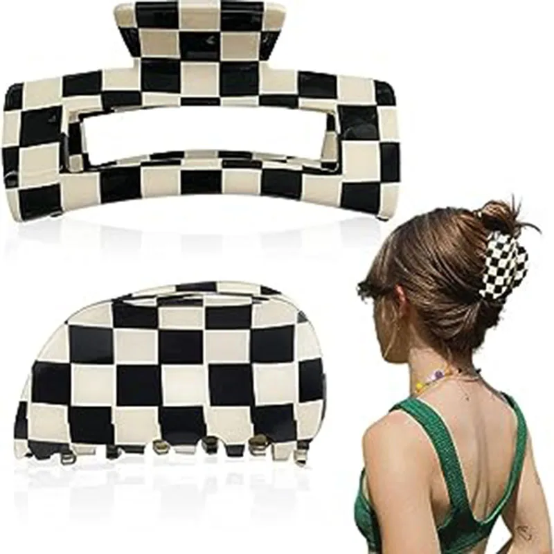 Elegant Black White Plaid Grab Clip Large Acetate Hair Clip Crab Hair Claws for Women Girl Hair Accessories Hair Style Make Tool
Elegant Black White Plaid Grab Clip Large Acetate Hair Clip Crab Hair Claws for Women Girl Hair Accessories Hair Style Make Tool