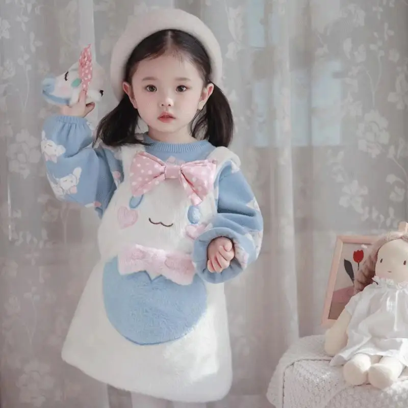 Sanrio Anime Kawaii Cinnamoroll Girls' Dress New Autumn/winter Sweater Set Underlay Princess Dress Two Piece Set
Sanrio Anime Kawaii Cinnamoroll Girls' Dress New Autumn/winter Sweater Set Underlay Princess Dress Two Piece Set