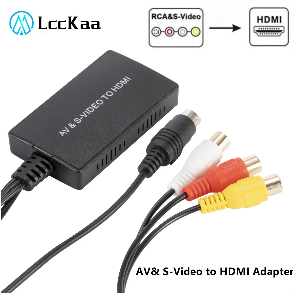 

AV S-VIDEO Video Converter For HDTV DVD STB, Compatible with PS2/ PS3 1080P/720P CVBS AV SVIDEO RCA to HDMI-compatible Adapter