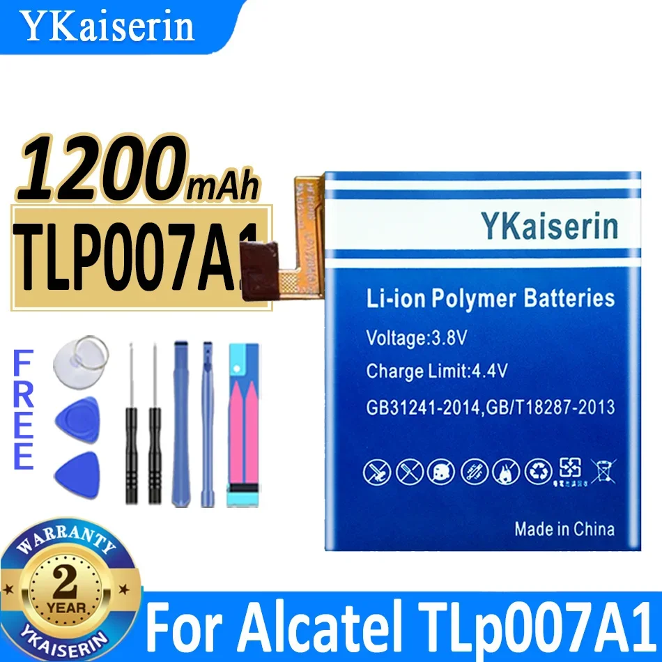 

Аккумулятор ykaisсеребрин на 1200 мАч для Alcatel TLp007A1, Мобильный телефон батареи + Бесплатные инструменты