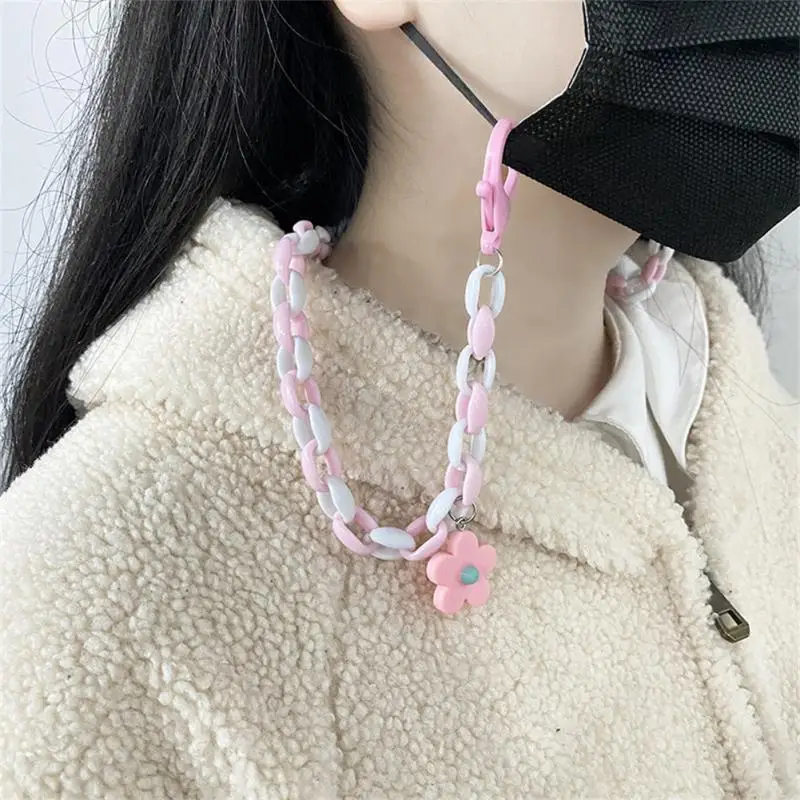 

70cm Fashion Acrylic Face Mask Chain Women Anti Slip Mask Strap Glasses Chains Neck Chain Mask Holder Neck Strap Mask Lanyard