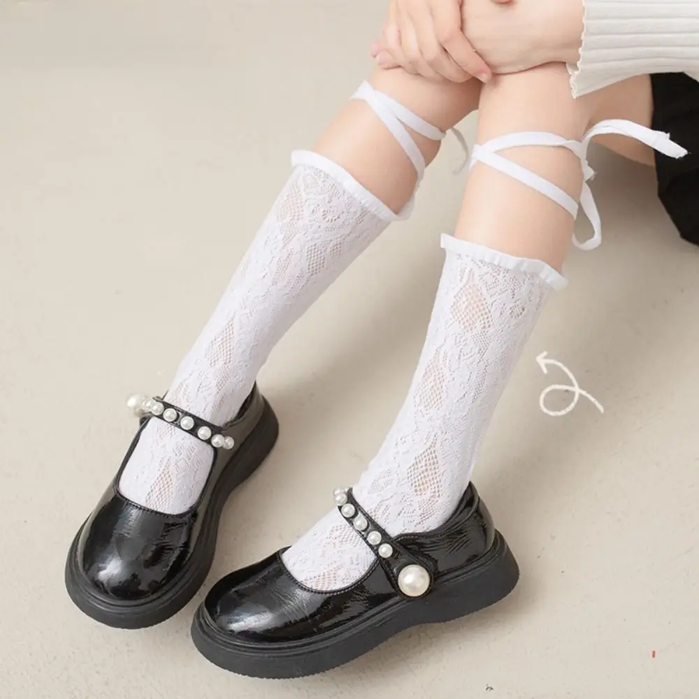 

Сетчатые детские чулки в стиле "Лолита", дышащие чулки в Корейском стиле, Детские ажурные Чулочные изделия Jk, детские кружевные летние носки