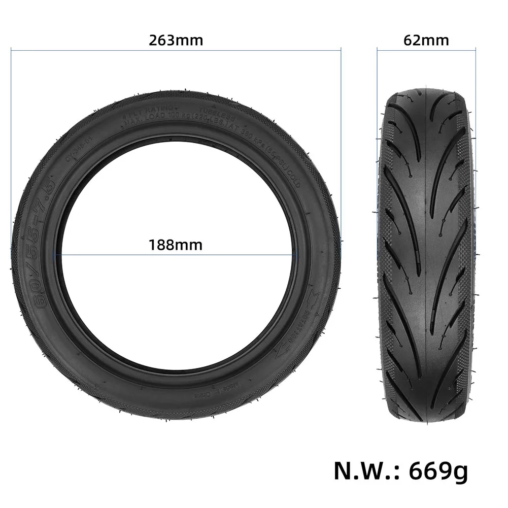 10 Inch 60/55-7.5 Replace Tubeless Tyre For -Ninebot S90l Electric Scooter Wearproof Rubber Tire Electric Scooter Tires Parts
10 Inch 60/55-7.5 Replace Tubeless Tyre For -Ninebot S90l Electric Scooter Wearproof Rubber Tire Electric Scooter Tires Parts