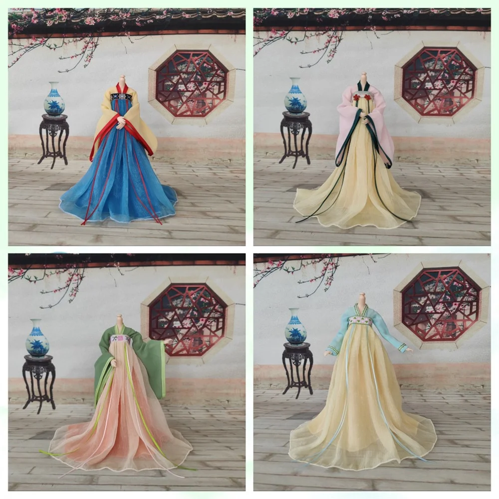 

Customize Long Dress 1/6 Scale Female Long Dress Hanfu Robe Chinese Ancient Clothes for 12inch 30CM Doll Action Figure Toys