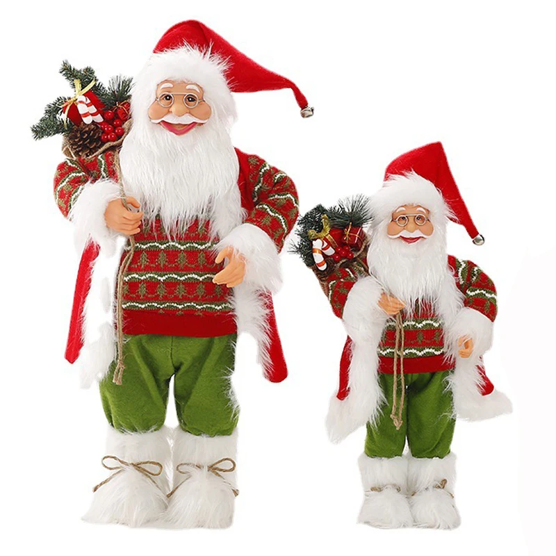 

2023 New Year Christmas Tree Ornaments 30cm Standing Santa Claus Figurine Gift Decoration for Home Decor Accessories Navidad