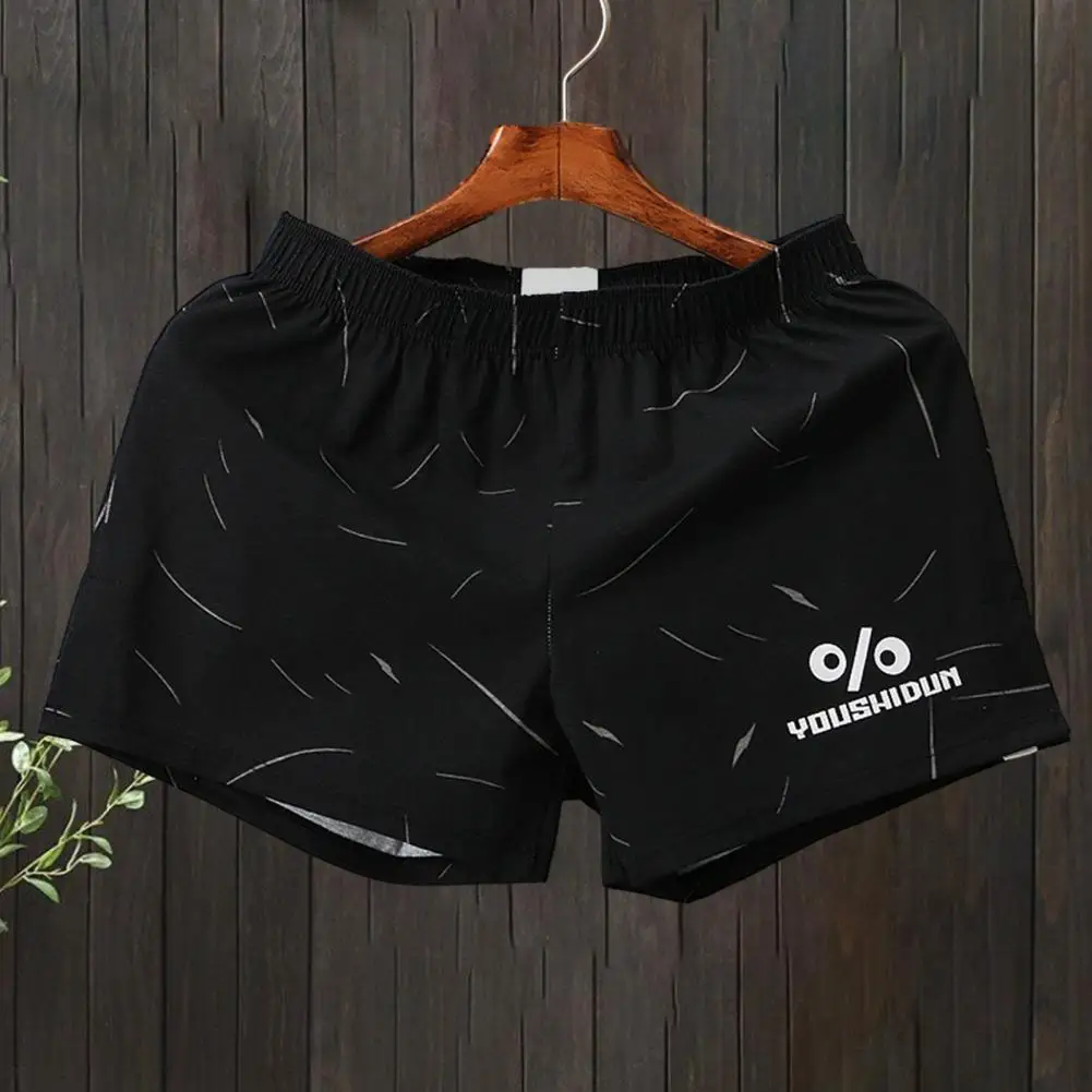 

Men Cotton Boxers Soft Breathable Men's Homewear Boxers with Elastic Waist for Comfortable Sleep Lounge Wear Elastic Waistband