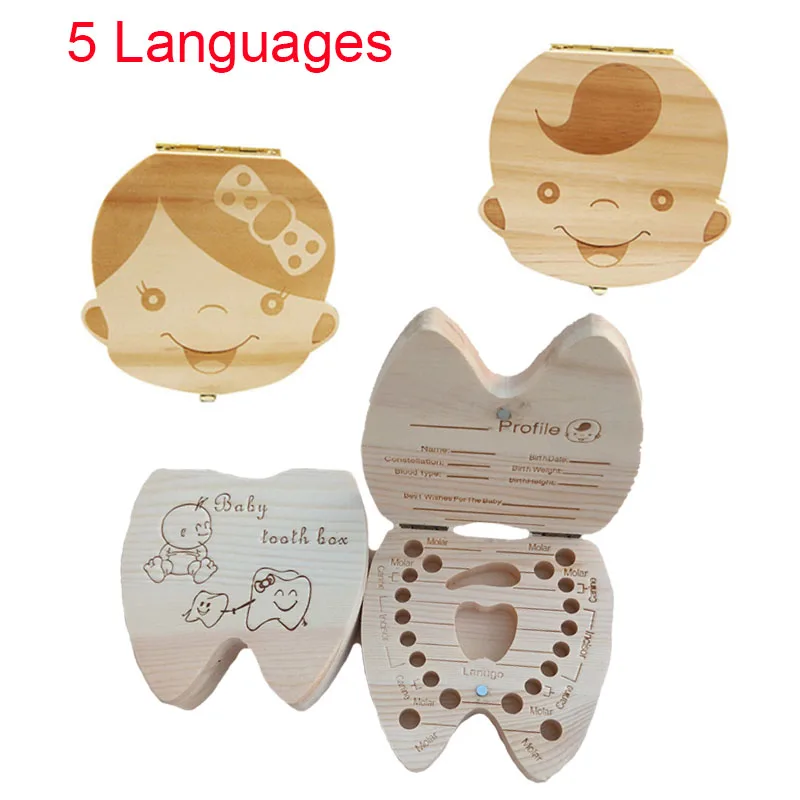 Spanish/English/Portuguese Baby Wood Tooth Box Organizer Milk Teeth Storage Umbilical Lanugo Save Collect Baby Souvenirs Gifts
Spanish/English/Portuguese Baby Wood Tooth Box Organizer Milk Teeth Storage Umbilical Lanugo Save Collect Baby Souvenirs Gifts