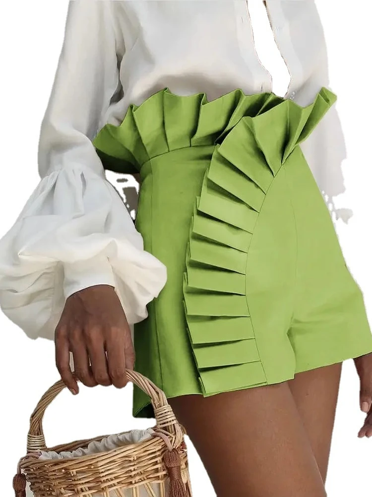 Elegant Women‘s Shorts Ruffles Solid High Waisted Shorts Fashion Sexy Female Formal Straight Suit Pants New Summer Women Clothes
Elegant Women‘s Shorts Ruffles Solid High Waisted Shorts Fashion Sexy Female Formal Straight Suit Pants New Summer Women Clothes