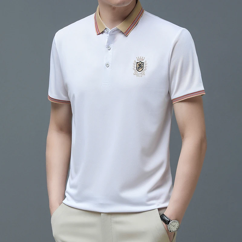 2023 High-quality Fashion Men's Top Short-sleeved Polo Shirt Solid Lapel Daily Golf Camisas Business Casual Men Clothing
2023 High-quality Fashion Men's Top Short-sleeved Polo Shirt Solid Lapel Daily Golf Camisas Business Casual Men Clothing