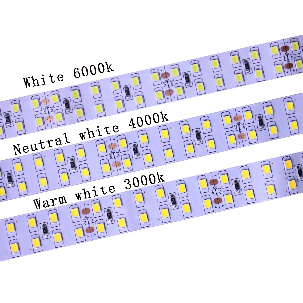 

1/2/3/4/5M Double Row 2835 led strip 1200 leds White /Warm white Not waterproof IP20 240 leds/m more brighter than 3528 strip