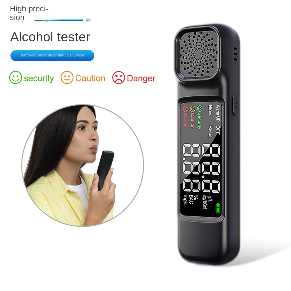 

High-Precision Alcohol Concentration Detector Check Drunk Driving Portable Alcohol Measuring Instrument Breath Alcohol Tester