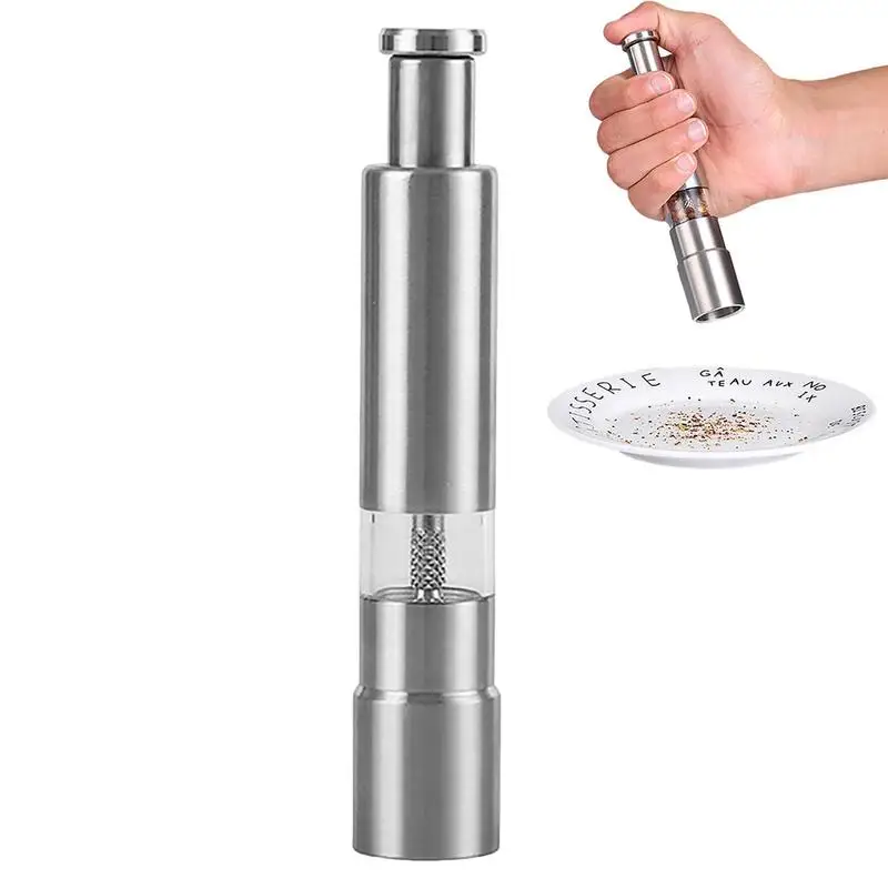 Salt And Pepper Grinder Durable Push Button Pepper Grinder Single Hand Mini Salt And Pepper Grinder Set Portable Grinding Gadget
Salt And Pepper Grinder Durable Push Button Pepper Grinder Single Hand Mini Salt And Pepper Grinder Set Portable Grinding Gadget