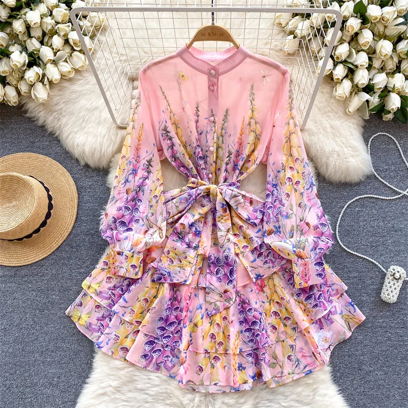 Summer Elegant Short Dress for Women Thin Floral Printed Hem Traf Two Layered Lace Up Breasted Runway Chic Ruffle New In 2024
Summer Elegant Short Dress for Women Thin Floral Printed Hem Traf Two Layered Lace Up Breasted Runway Chic Ruffle New In 2024